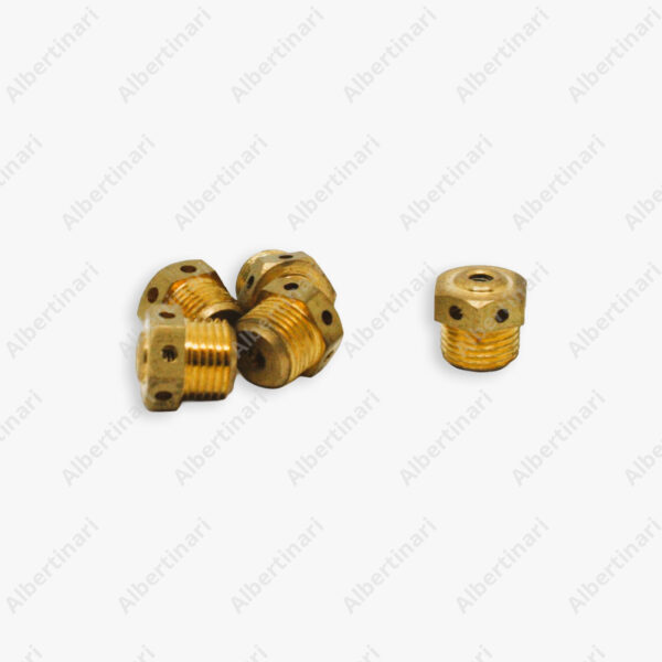 Albertinari - Valvola con 6 fori ø1,5 sull’esagono - cylindrical m8x0,75 grezza